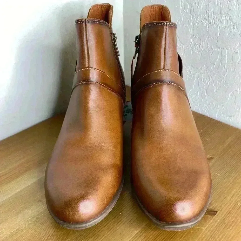 NEW PIKOLINOS Rotterdam Brown Leather Cuero Ankle Boot Size EU 41 US 10